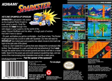 Sparkster (USA) box cover back